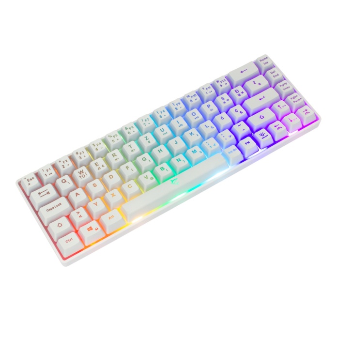 klawiatura led rainbow white shark ronin white